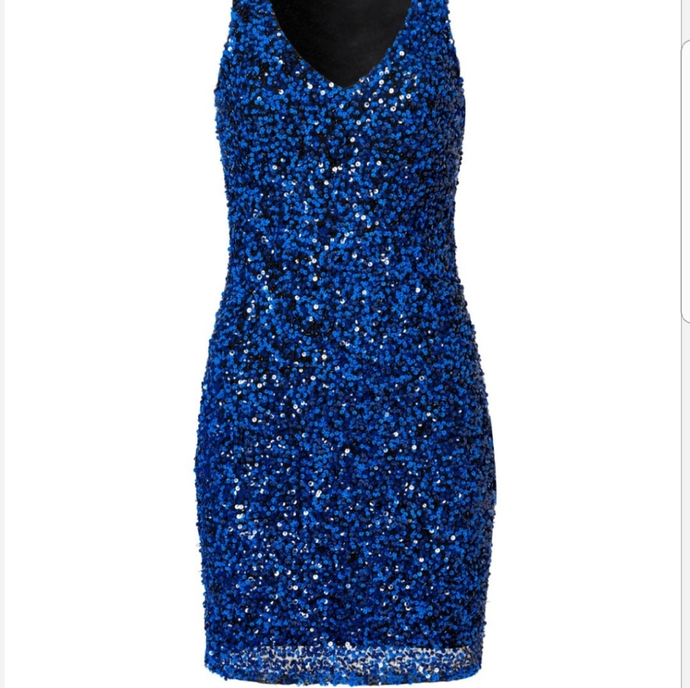 Parker Blue Sequin Stretchy Bodycon Dress 💙💙 - Picture 4 of 8